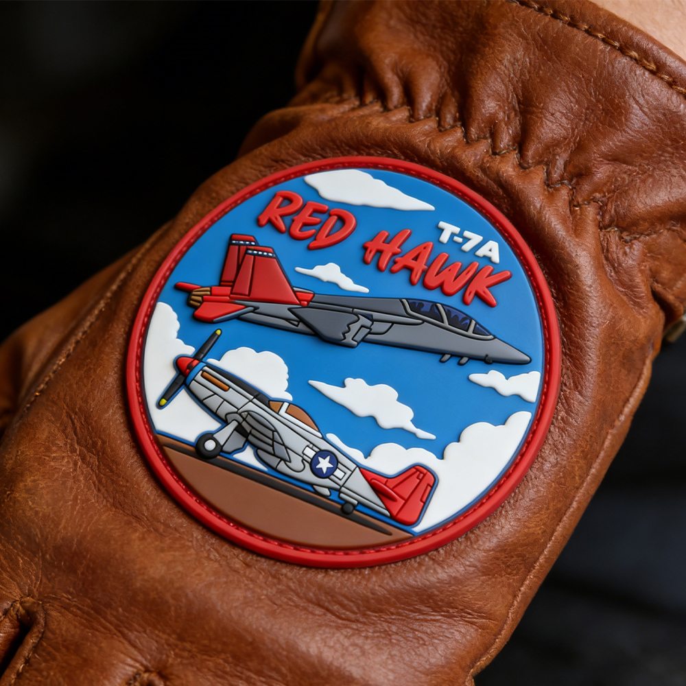 Custom United States T-7A Red Hawk Aircraft PVC Patch Vibrant Soft Rubber Aviation Badge for Clothing Backpacks Accessories