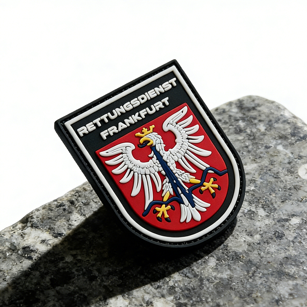 Frankfurt Germany Rettungsdienst Soft PVC Patch Durable Rubber Rescue Badge Germany City Emblem for Jackets Backpacks Gear