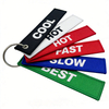 Custom Logo Personalized Embroidered Keyrings with Stylish Fabric Woven Keychain Design