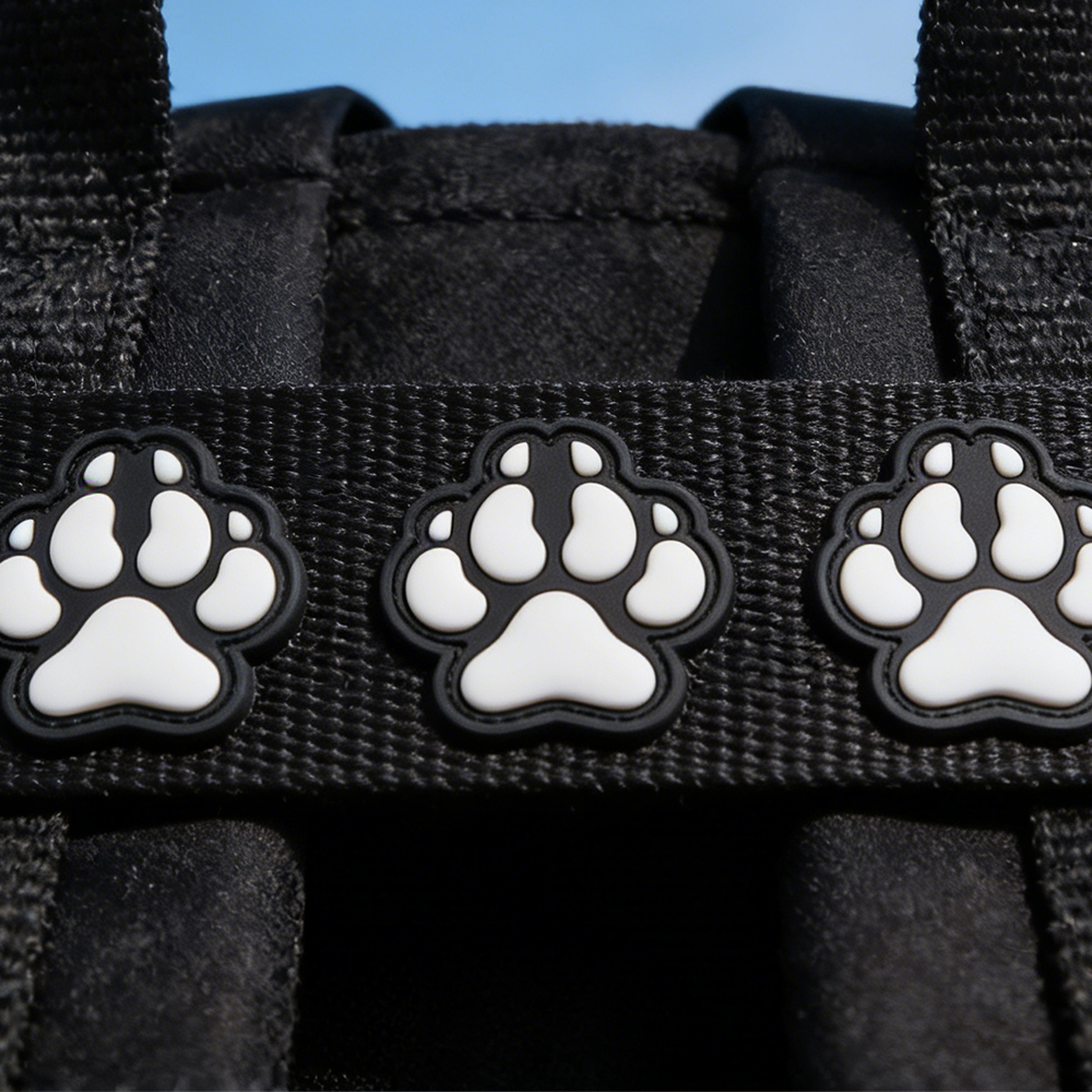 Dog Paw 3D Rubber Patch Custom PVC Dog Paw Emblem Soft Durable Raised Design for Bags Jackets Hats Accessories