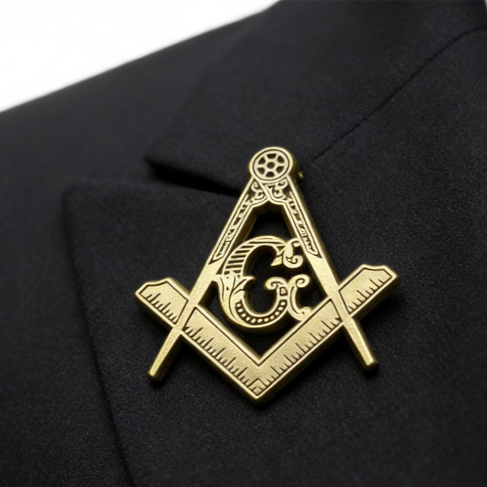 Classic Masonic Lapel Pin Metal Freemason Symbol Badge High Quality Metal Lapel Pin for Suits Jackets Hats