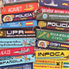 Spanish Police Embroidered Key Tag Custom Woven Fabric Keychain for Identification OEM