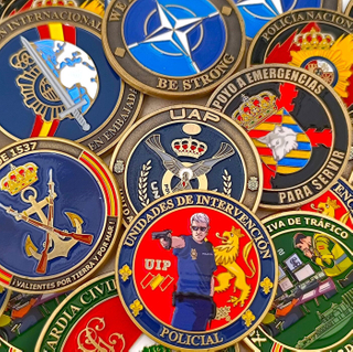 Custom Spanish Military Police Challenge Coin Metal Enamel Commemorative Coin OEM Manufacturer