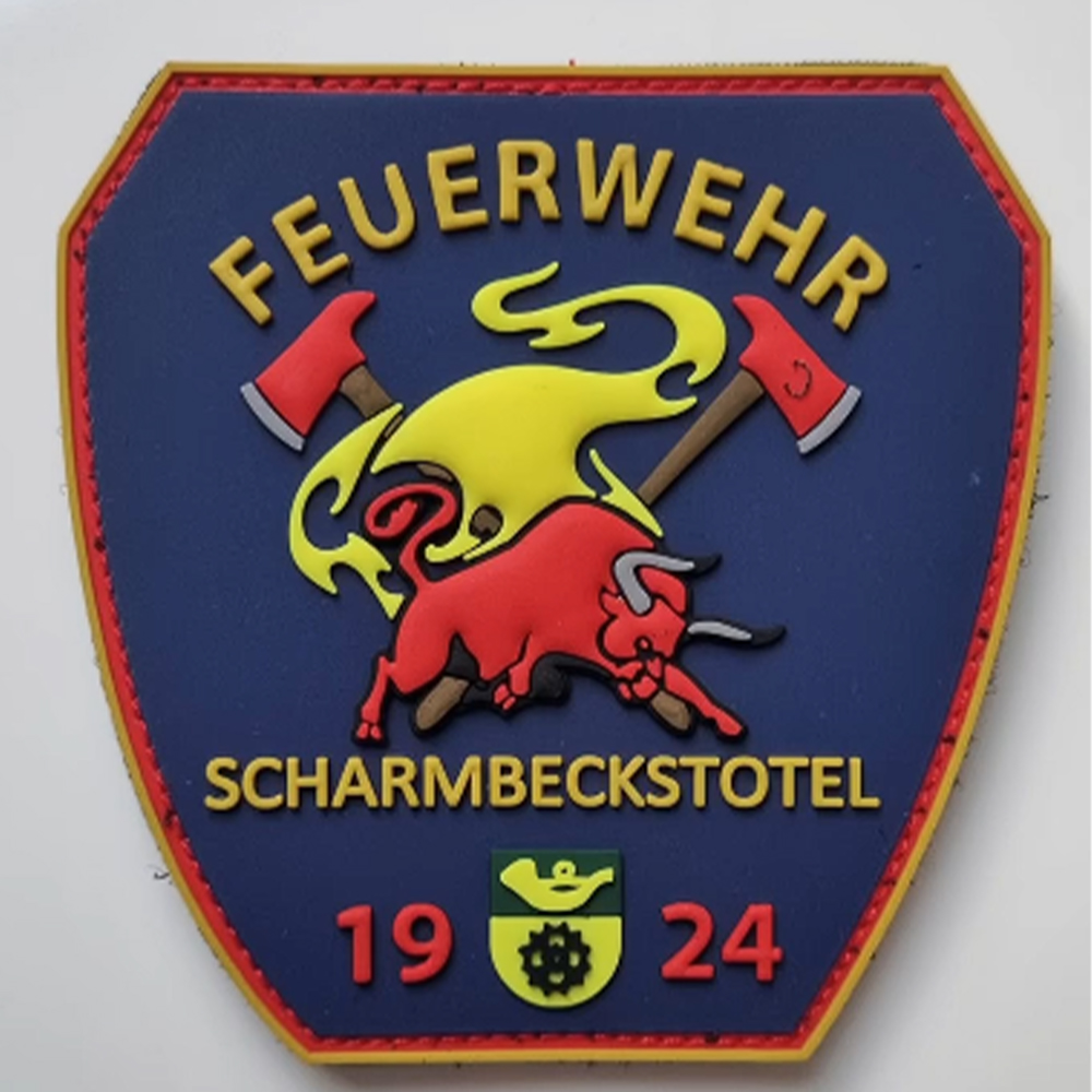 Germany Scharmbeckstotel Fire Brigade PVC Patch Custom Feuerwehr Soft Rubber Badge 1924 Emblem for Jackets Bags Gear