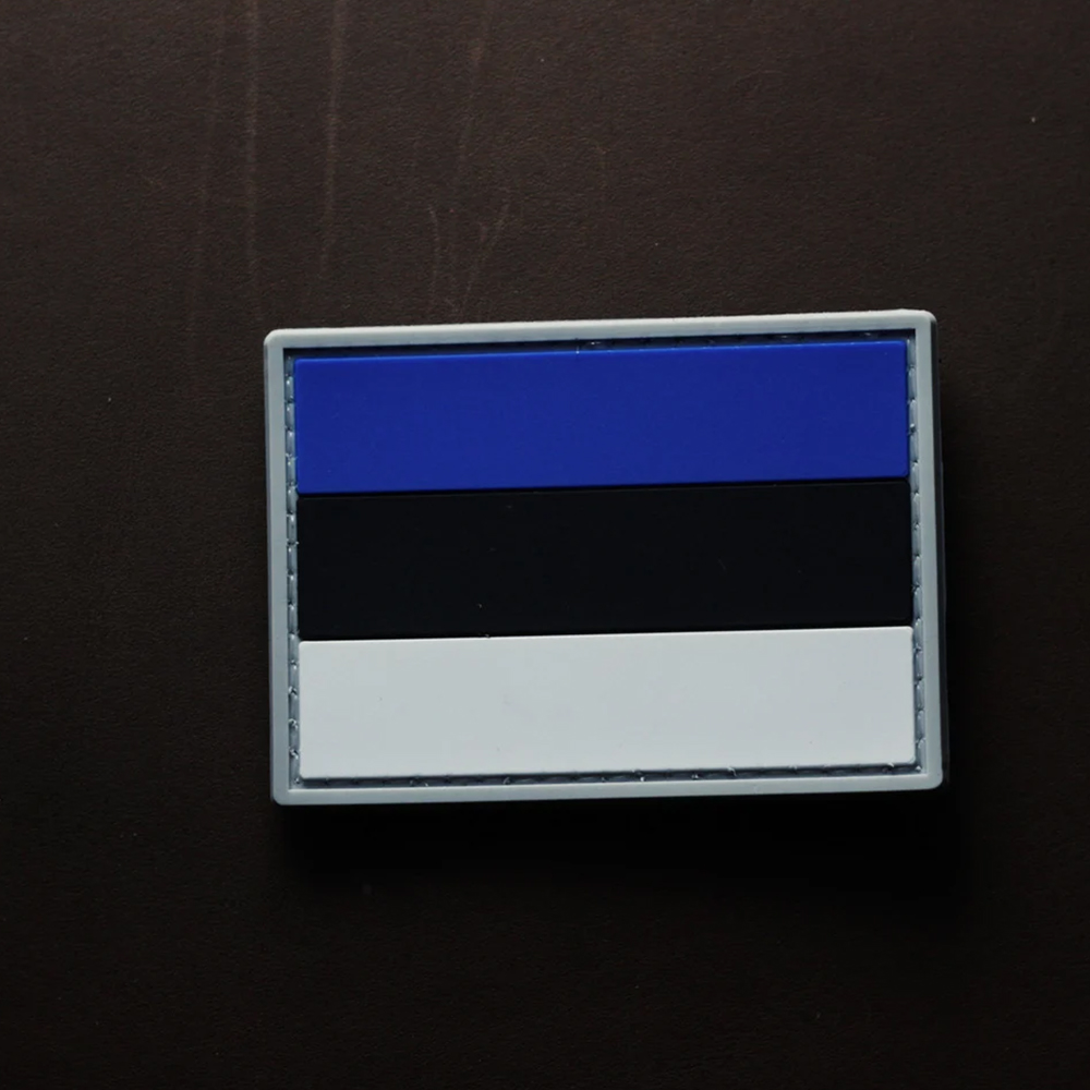 Estonia Flag PVC Patch Morale Patch Custom Soft Rubber Estonia National Flag Patch with Hook and Loop for Gear Bags Hats
