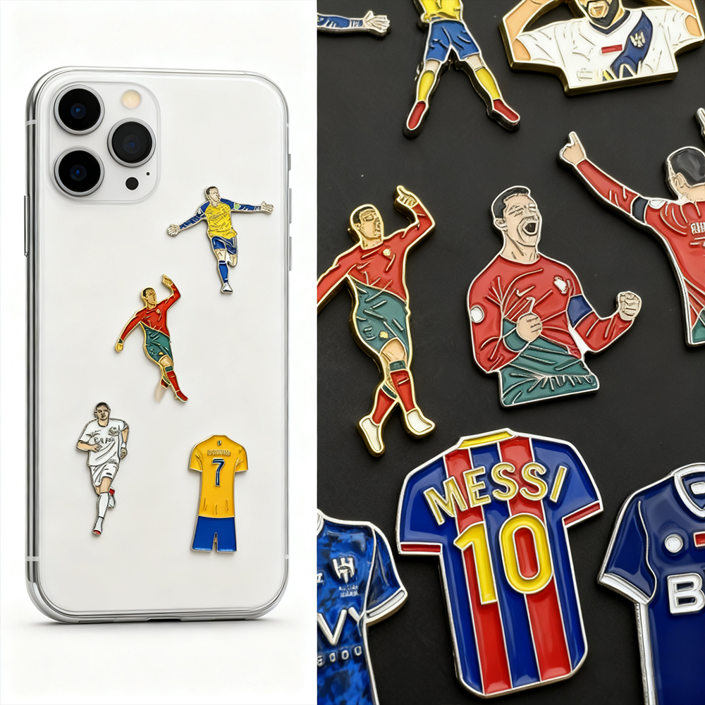 Factory Custom Arab Badges Pins Al Ahli Saudi FC and Al Ittihad Saudi FC Decorative Stickers for Phone