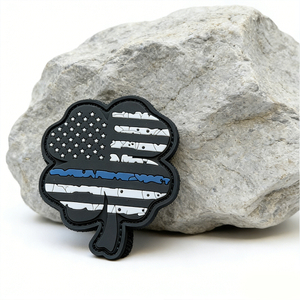 Lucky Four Leaf Clover PVC Patch Custom Soft Rubber Clover Emblem Durable PVC Patch for Bags Jackets Hats and Accessories