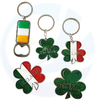 Fashion ireland lucky clover leaf metal country flag souvenir metal zinc alloy keyring keychain