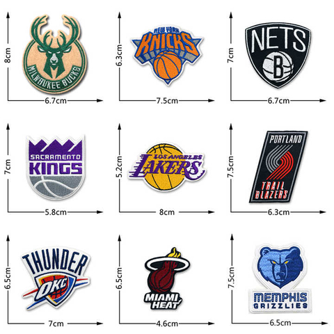 Factory Direct Sales Basketball Team Logo Patches Sportswear Embroidery Labels Applique