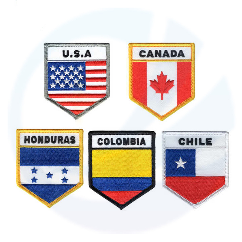 Iron On Patches Embroidery National Flag Embroidery