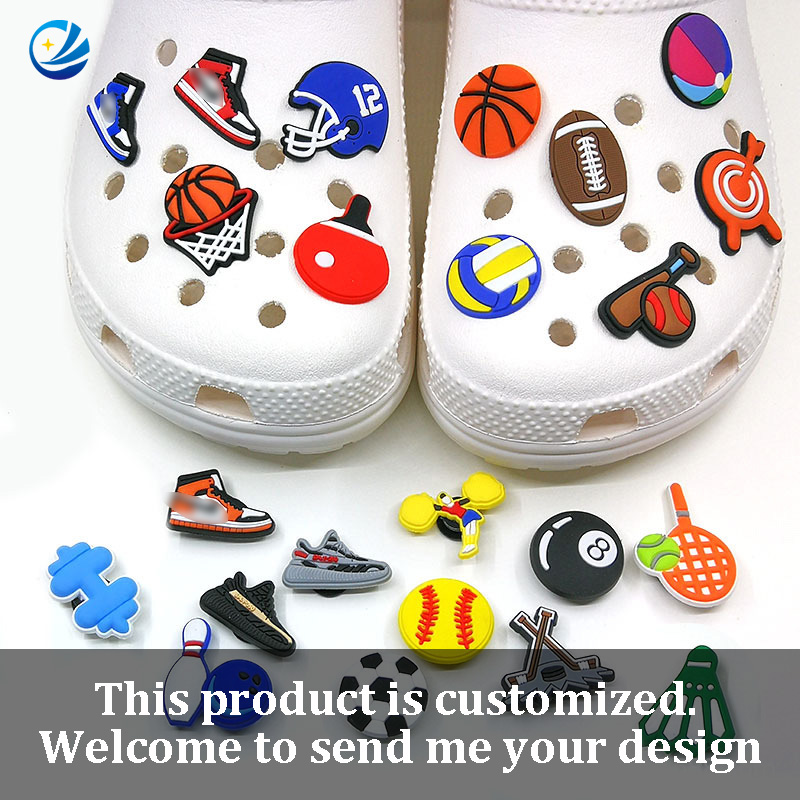 Custom Shoe Charms Designers Pvc Logo Shoe Charms Packs For Clogs