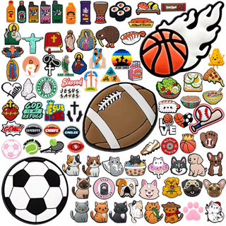 New Wholesale Pvc Custom Clog christian cat dad cow cartoon baseball sports butterfly basketball soccer football shoe charms