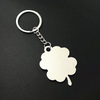 Fashion Ireland green color metal zinc alloy shiny lucky Four Leaf Clover keyring keychain