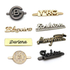High Quality Custom Brand Name Letter Engraved Plate Tag Garment Metal Logo Labels for Clothing