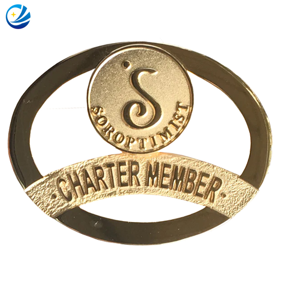Customized Metal Soroptimist International Member Badge Pin Anniversary Lapel Pin