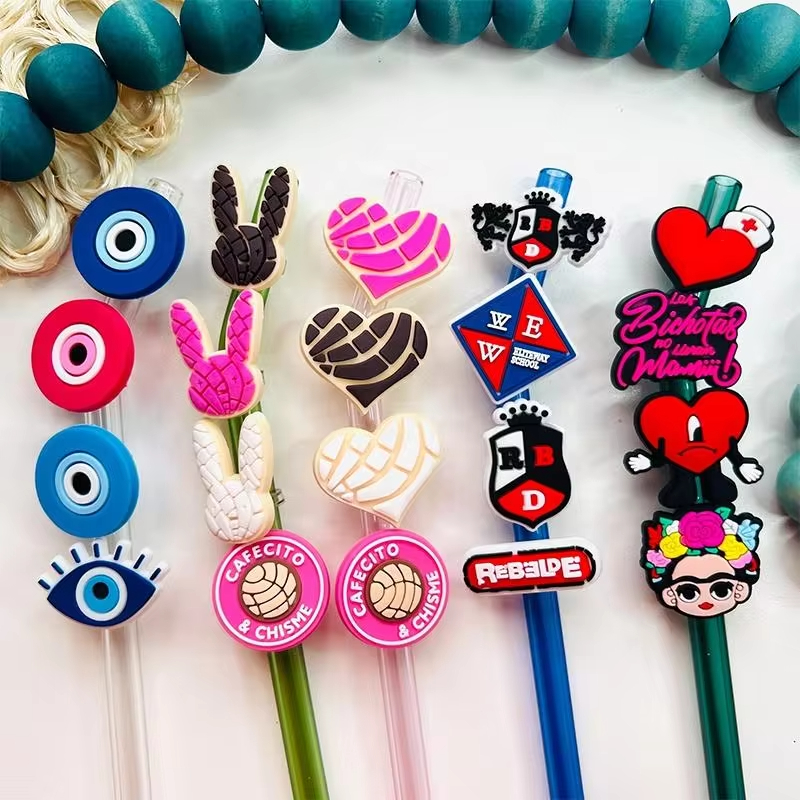 Mexican theme straw toppers mold silicone plugs chick straw topper