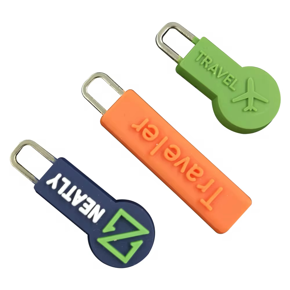 Customized Pet Pvc Hang Tags Rubber Slider Pull Handle With Logo For Zipper Silicone Labels For Clothes Custom Hat Plastic Tags