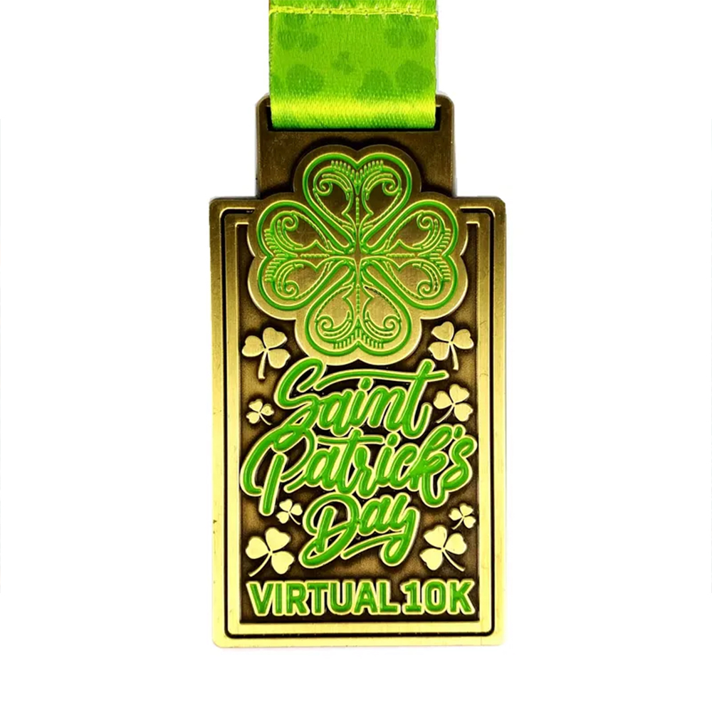 Personalized St. Patrick’s Day Metal Medallion – Parade & Event Souvenir with Shamrock Design 5k 10k Marathon Sports Medal