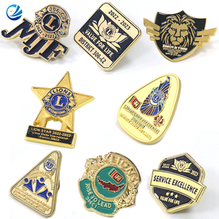 Personalized Wholesale High Quality Metal Lapel Enamel Pins Badge Custom Lions Clubs International Pins