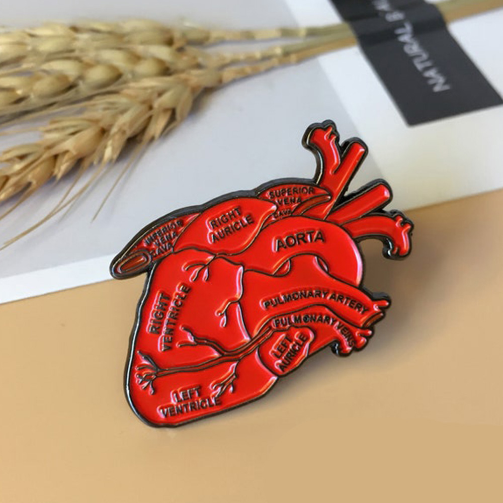 Organ Heart Collection Unique Heart Art Enamel Lapel Pin Set Funny Cartoon Enamel Pin