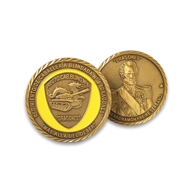 Maker Custom Metal Antique Gold 3D Military Chile Challenge Coins