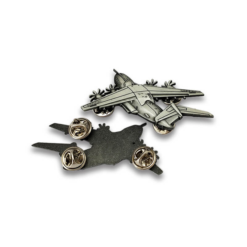 Custom Metal Antique Silver Aircraft Badge Military Police Unifrom laple Pin