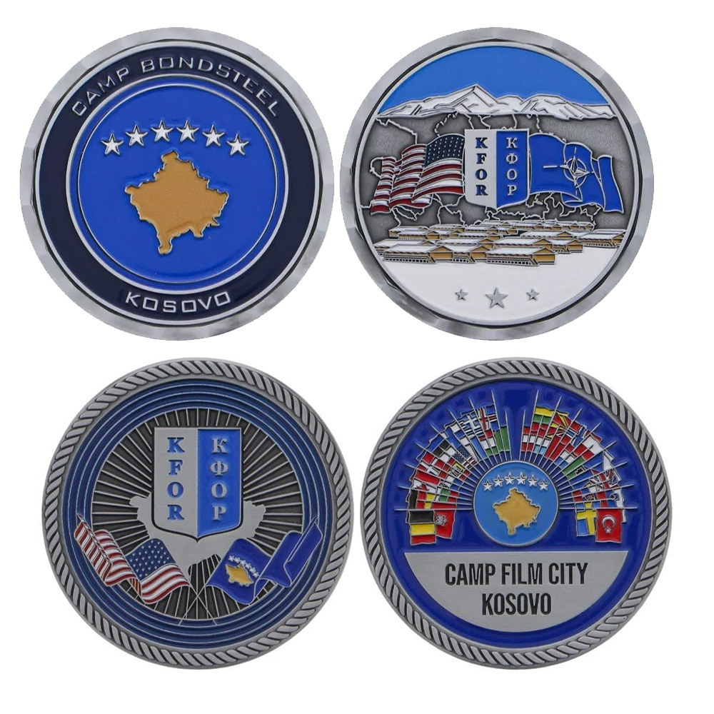 Custom KOSOVO coin 2D/3D Enamel Challenge Coins Metal Logo Souvenir & Commemorative Tokens Engraved Design