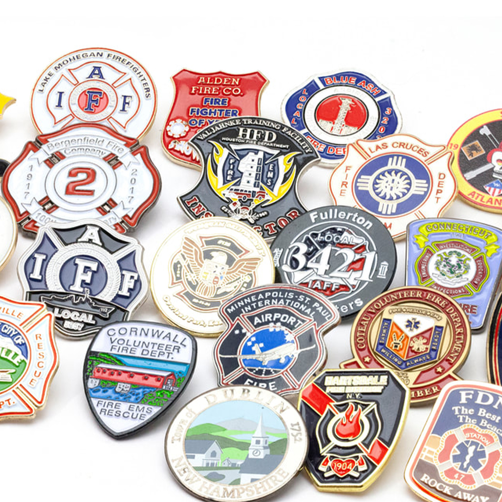 Wholesale logo Customized Custom Metal Red Faith Freemason Mason Masonic Firefighter Soft Enamel Lapel Pin Badge for Party