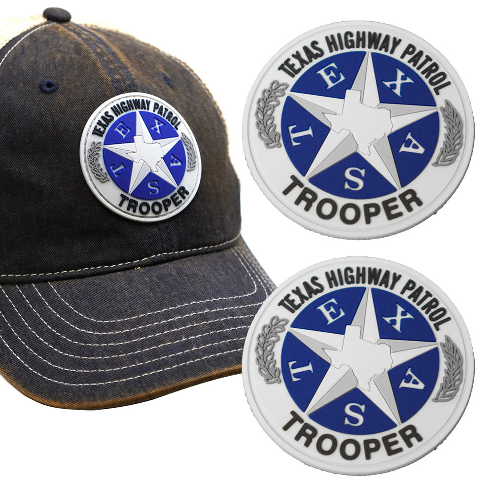 Hat Patches Custom Texas Logo Heat Press Sew Iron on Embossed Rubber Badges Silicone Soft 2D 3D Tactical Pvc Patch for Clothing