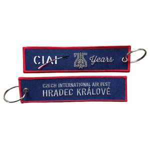 Factory Price Custom Embroidered Czech Keychain Woven Motorcycle Flight Label Brand Jet Tag Key Tag for Car Gifts Promotion Use