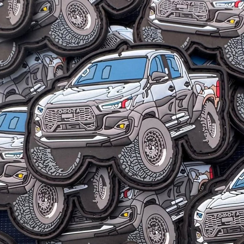 Factory Wholesale Car Shape Car Iron on Patch Car Patch PVC Hook & Loop Patches 2D 3D Embossed 