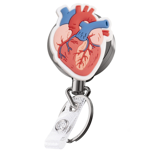 Nurses Custom Badge Reel Medical Retractable Heart Organ Pvc Badge Reel Clip Doctor Accessories Wholesale Id Card Holder for Work
