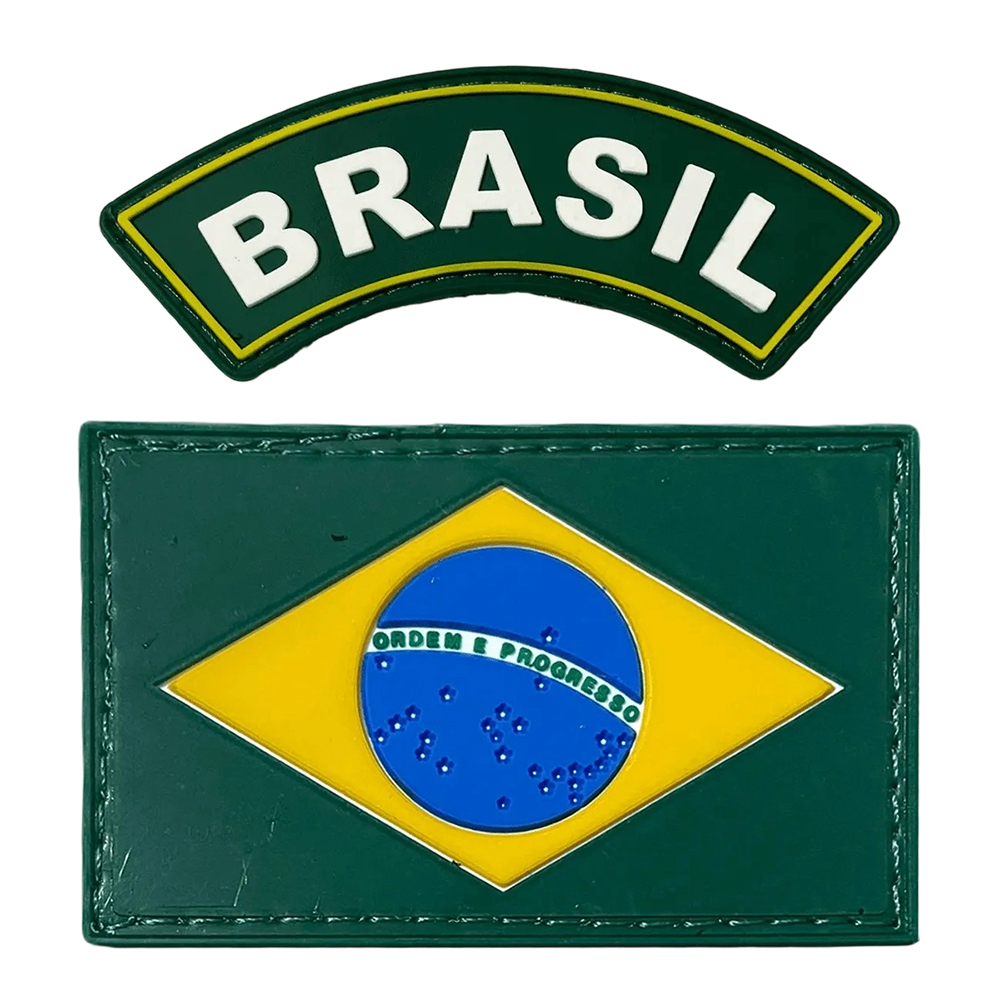 Pvc Brazil Flag Patches Custom Logo Various Country Various States Flag Design Backing Soft Rubber Patches for Clothing