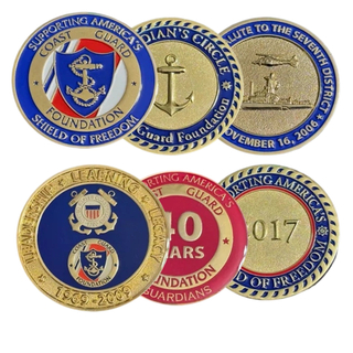 Customized Design Logo Velvet Commemorative Coin Gift Box Metal Stamping Soft Enamel Zinc Alloy Custom U.S. Coast Guard Challenge Coins