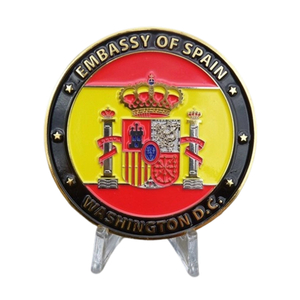 Factory Customized 3D Enamel Spain Spanish Bullfighting Flag Map Commemorative Challenge Coin Custom Challenge Coins Spain