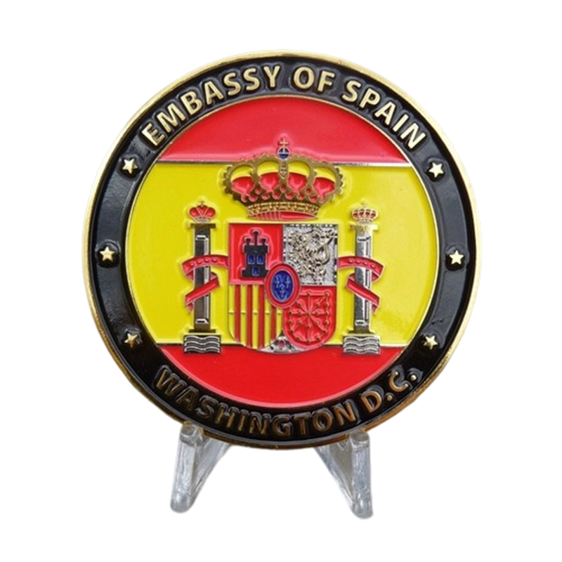 Factory Customized 3D Enamel Spain Spanish Bullfighting Flag Map Commemorative Challenge Coin Custom Challenge Coins Spain