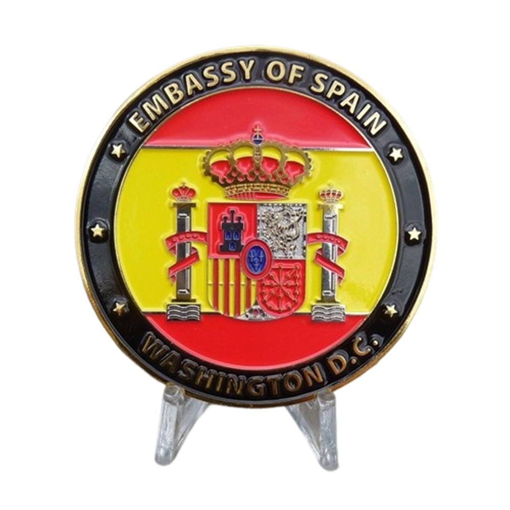 Factory Customized 3D Enamel Spain Spanish Bullfighting Flag Map Commemorative Challenge Coin Custom Challenge Coins Spain