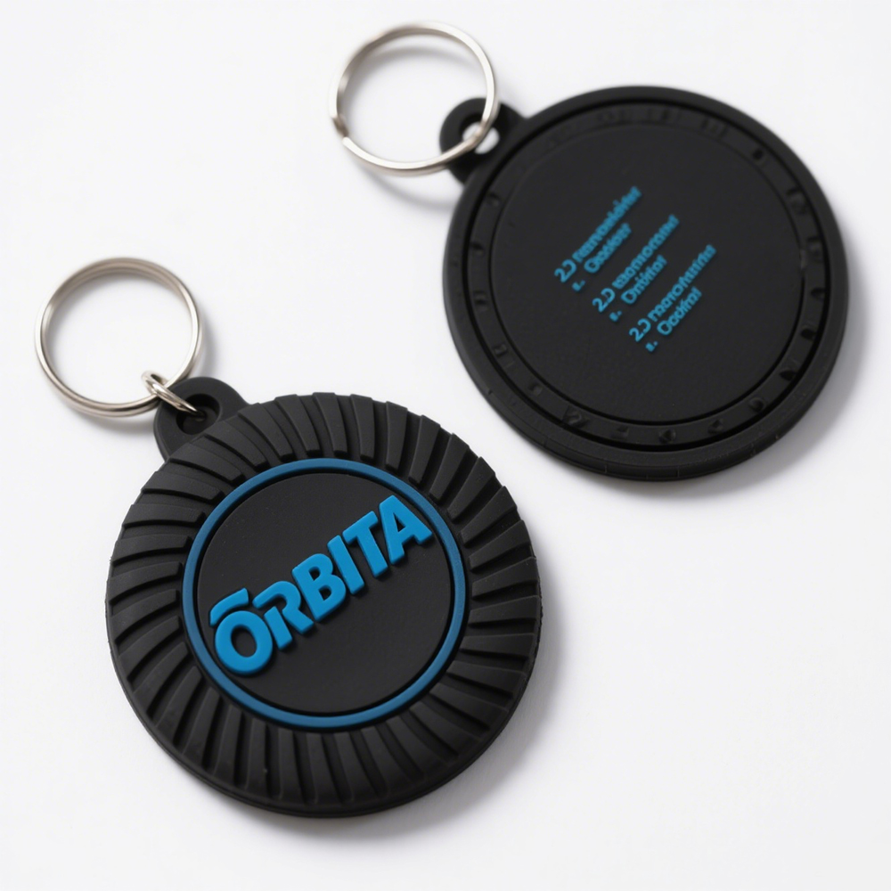 OEM Factory Custom Made Tire Shape Rubber Keychain with Logo Portable Promotional Key Holder and Carabiner