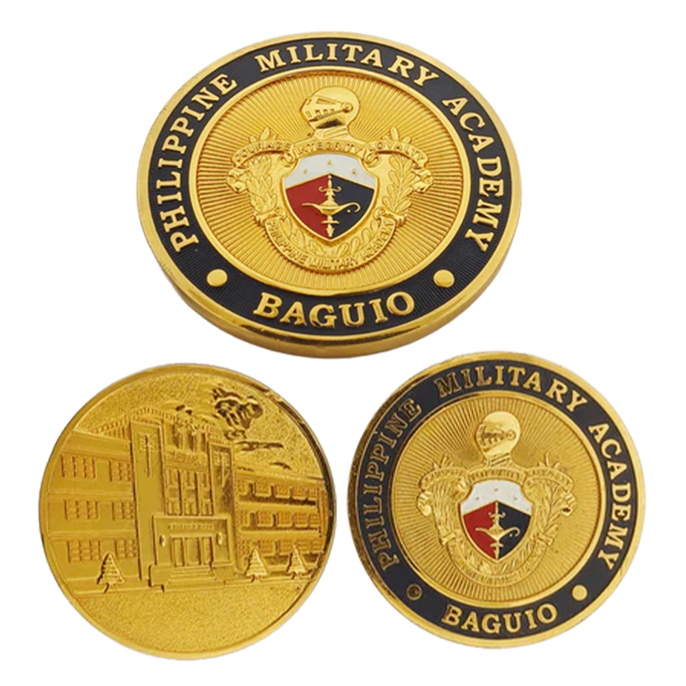 Manufacturer Custom Philippines Challenge Coin Metal Zinc Alloy Gold Plated Double Side 2d 3D Logo Letter Enamel Coin Collections with Box