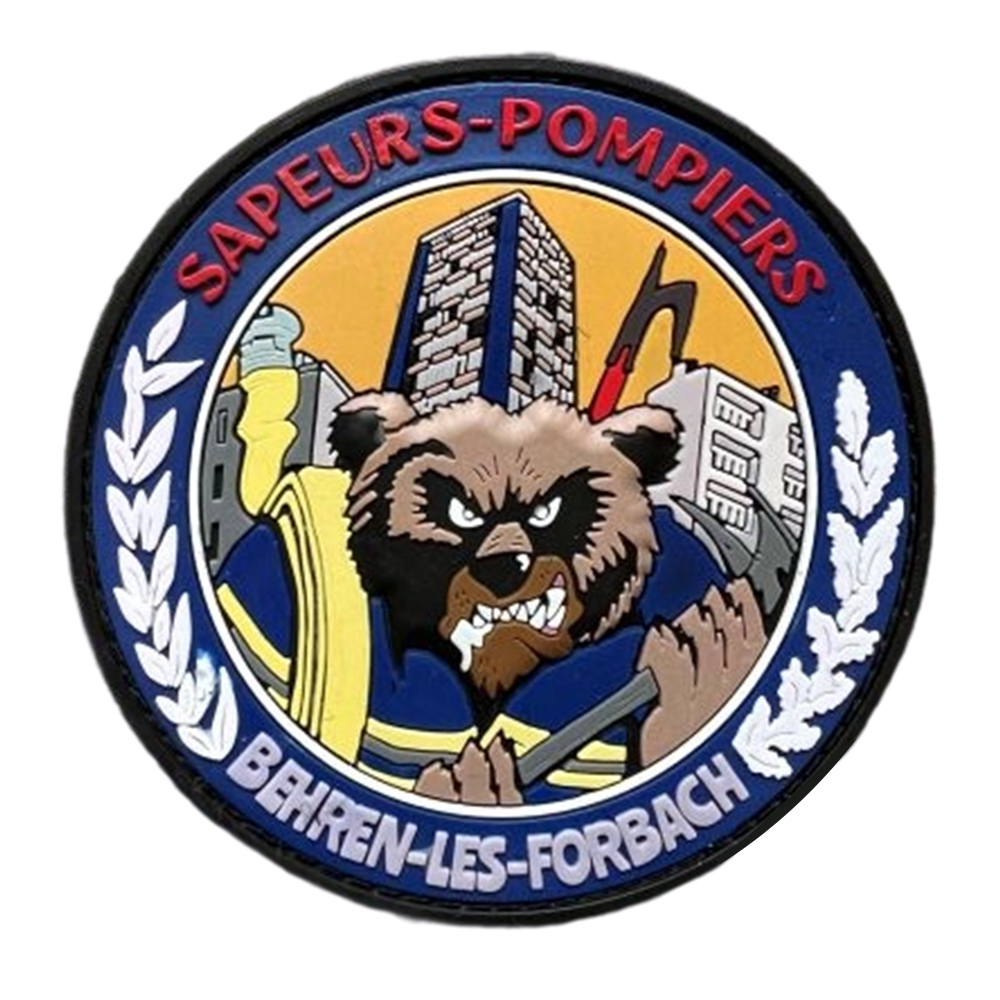 No MOQ Fire Prevention Patch Rubber Badge Silicone Patches Custom French Firefighters Fire Department PVC Patch for Clothing
