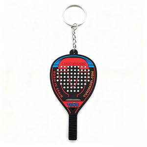 2025 Trending 2D Tennis Player Padel Acceceries Keychain Custom Sports Padel Tennis Racket Patches Keychain Flower Shape