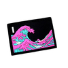 Wholesale Custom 3D Embossed PVC Rubber Patches Soft Japanese Style Huge Waves Heat Transfer Garment Labels for Bags and Clothes
