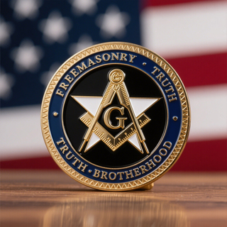 Manufacturer Custom 3D Enamel Freemason Eye Masonry Souvenir Masonic Stamping Metal Masonic Challenge Coin