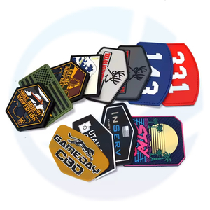 Custom Design Eco Friendly Embossed Logo Silicone 3D Soft PVC Rubber Patches