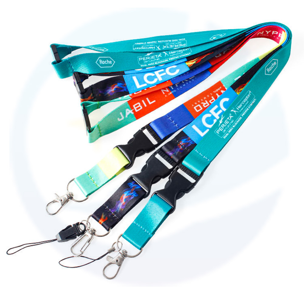 Low Shipping Cost Manufacturer Printed Polyester Sublimation Keychain Strap Custom Lanyards With Logo Custo