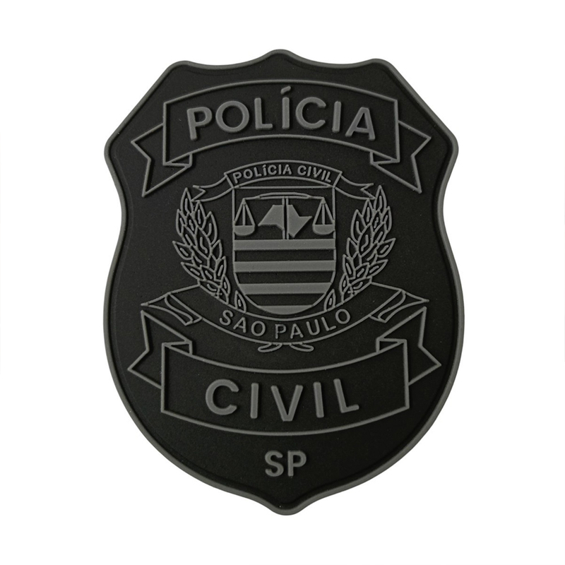São Paulo State Public Service Emblem PVC Patch Soft Rubber Badge with Hook and Loop Backing Custom 2D 3D Patch