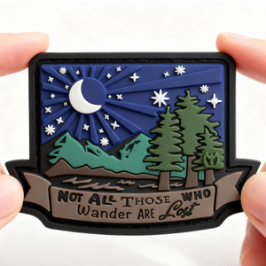 Outdoor Glow PVC Patch Not All Those Who Wander Are Lost Luminous Morale Badge for Backpacks and Jackets
