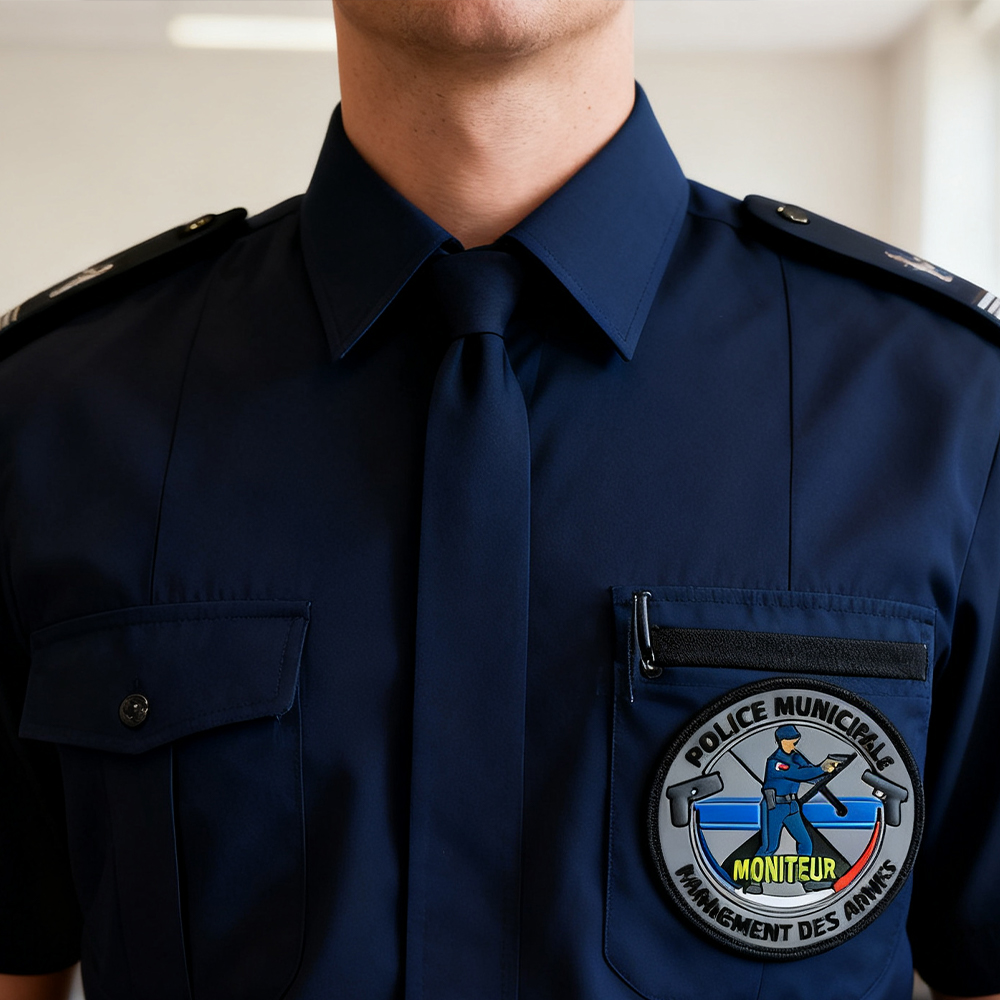 Custom Embossed PVC Badge France Style Training Instructor Patch 3D Soft Rubber Logo Patch for Clothing Bags and Uniforms