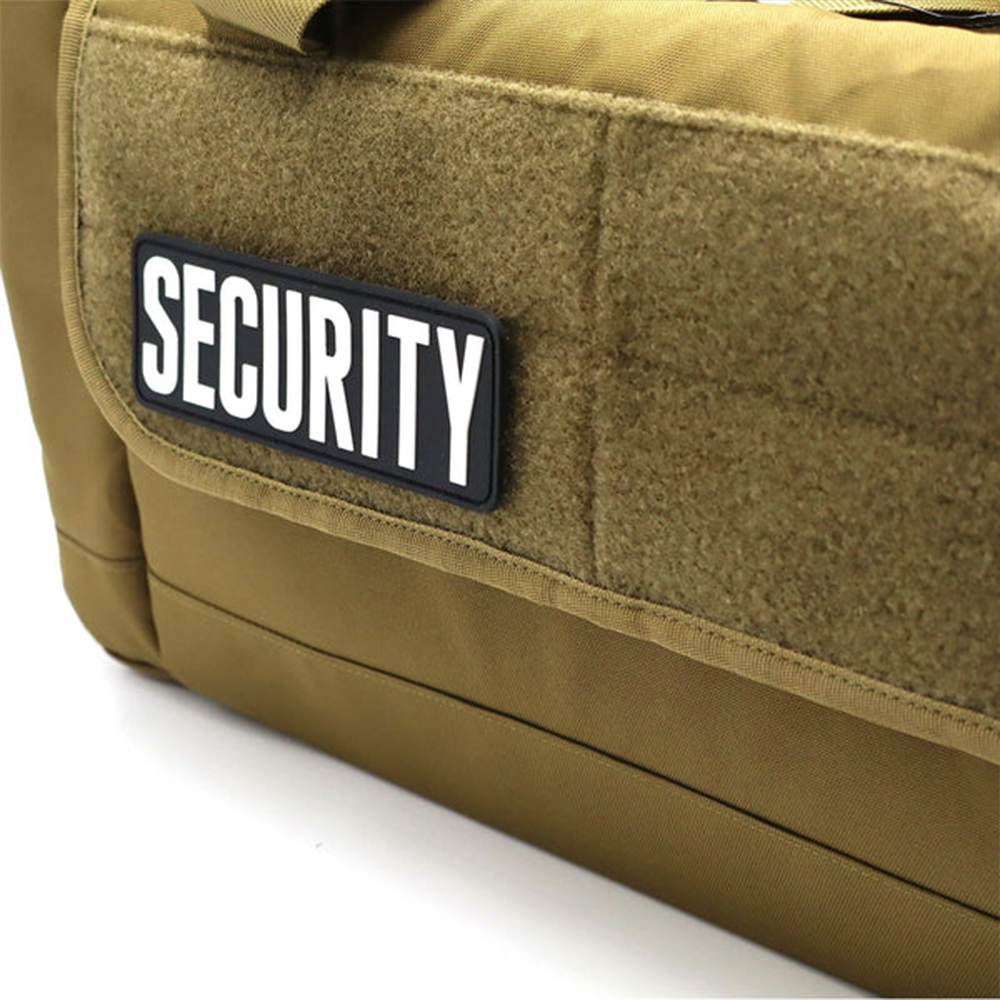 Tactical Style PVC Rubberised SECURITY Patch Custom 3D Waterproof PVC Label with Hook Backing for Outdoor Gear