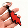 Custom Lightning Shaped Soft PVC Keychain Personalized Rubber Key Ring Logo Charm for Gifts and Branding